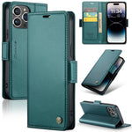 Custodia in pelle RFID per iPhone 14 Pro e 15 Plus
