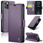 Custodia in pelle RFID per iPhone 12 e 11