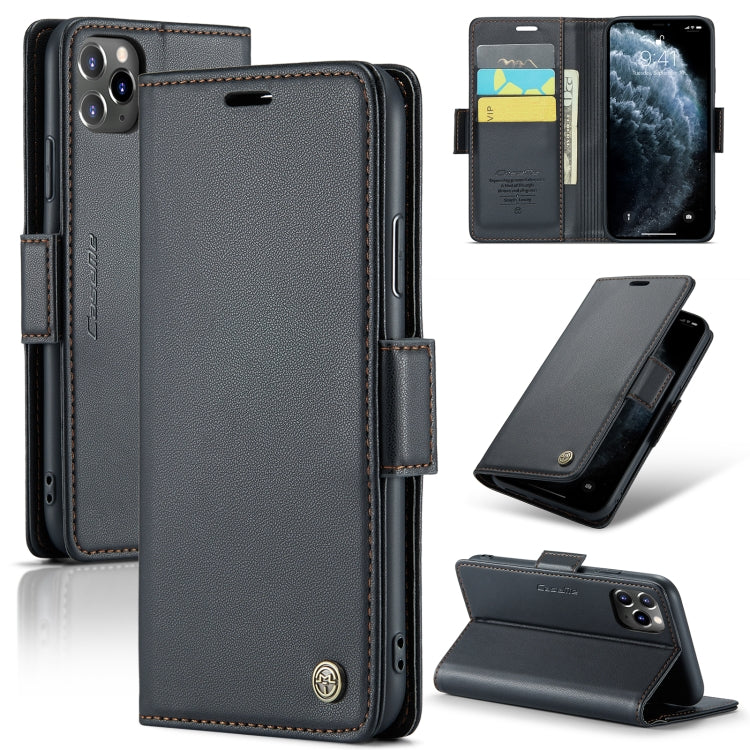 Custodia per telefono in pelle antifurto RFID CaseMe 023 con fibbia a farfalla, For iPhone 11 Pro, For iPhone 11 Pro Max, For iPhone XS Max, For iPhone XS