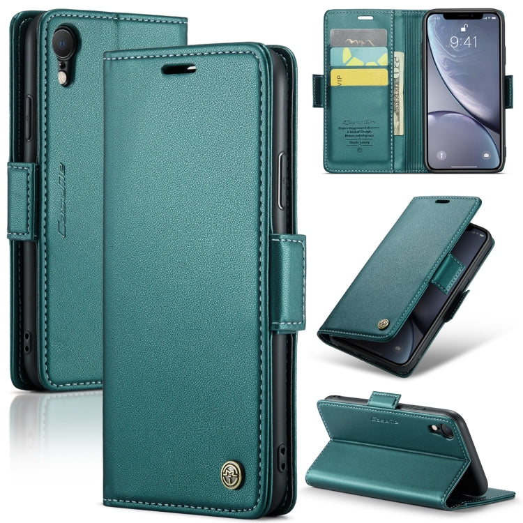 Custodia per telefono in pelle antifurto RFID CaseMe 023 con fibbia a farfalla, For iPhone XR, For iPhone SE 2022/SE 2020/6/7/8, For iPhone 6 Plus/7 Plus/8 Plus