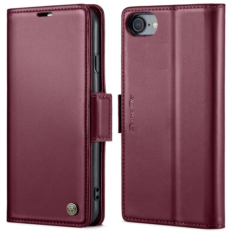 Custodia per telefono in pelle antifurto RFID CaseMe 023 con fibbia a farfalla, For iPhone XR, For iPhone SE 2022/SE 2020/6/7/8, For iPhone 6 Plus/7 Plus/8 Plus