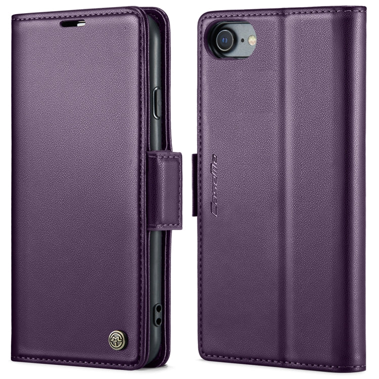 Custodia per telefono in pelle antifurto RFID CaseMe 023 con fibbia a farfalla, For iPhone XR, For iPhone SE 2022/SE 2020/6/7/8, For iPhone 6 Plus/7 Plus/8 Plus