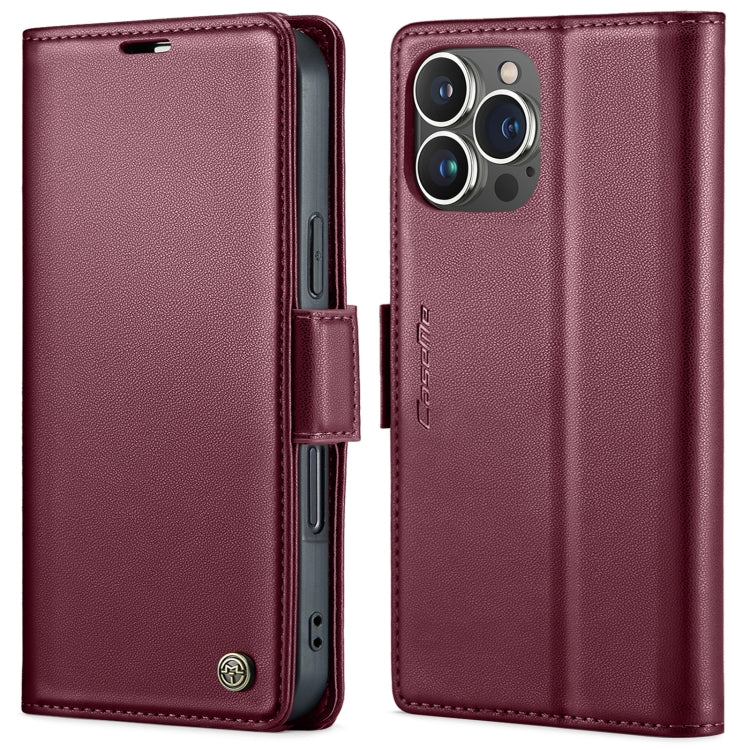 Custodia per telefono in pelle antifurto RFID CaseMe 023 con fibbia a farfalla, For iPhone 14, For iPhone 15 Pro Max, For iPhone 14 Plus, For iPhone 15 Pro