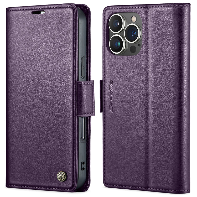 Custodia per telefono in pelle antifurto RFID CaseMe 023 con fibbia a farfalla, For iPhone 14, For iPhone 15 Pro Max, For iPhone 14 Plus, For iPhone 15 Pro