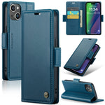 Custodia in pelle RFID per iPhone 14 Pro e 15 Plus