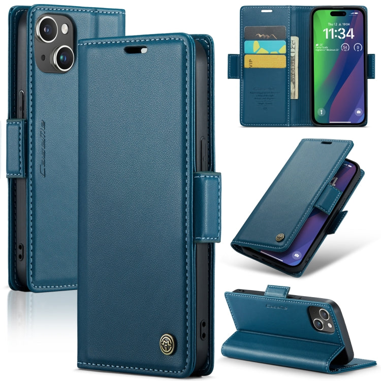 Custodia per telefono in pelle antifurto RFID CaseMe 023 con fibbia a farfalla, For iPhone 14 Pro, For iPhone 15 Plus, For iPhone 14 Pro Max, For iPhone 15