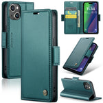Custodia in pelle RFID per iPhone 14 Pro e 15 Plus