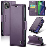 Custodia in pelle RFID per iPhone 14 Pro e 15 Plus