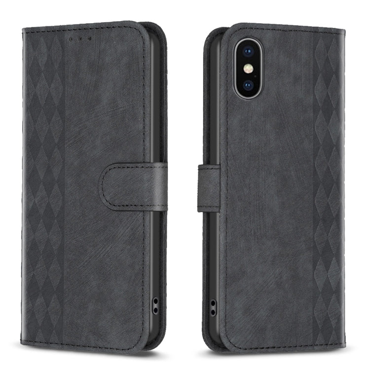 Custodia in pelle goffrata per iPhone compatibile vari modelli