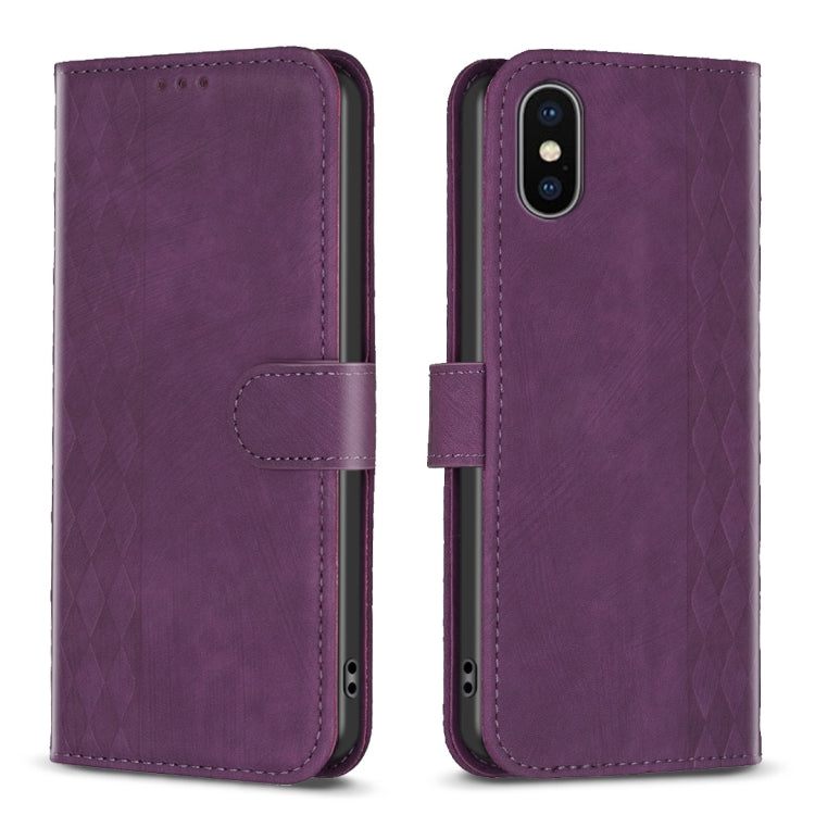 Custodia in pelle goffrata per iPhone compatibile vari modelli