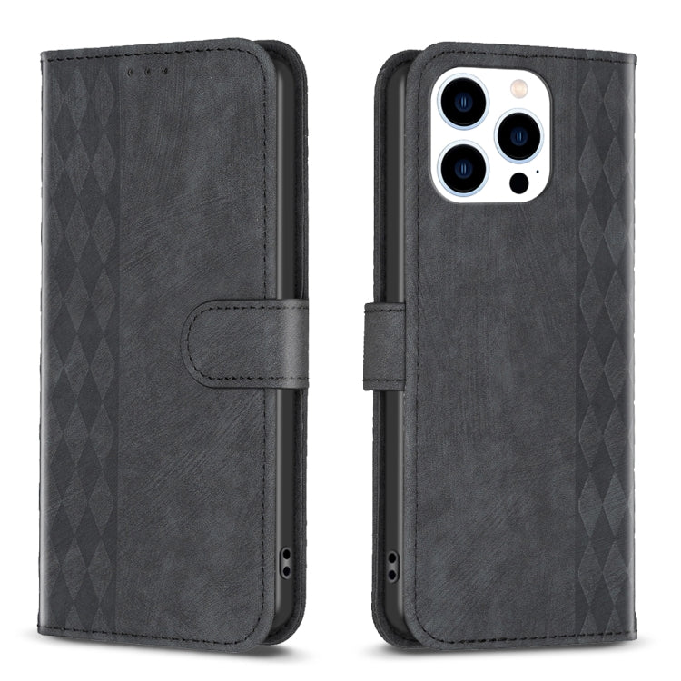 Custodia in pelle goffrata per iPhone 14, 13 e 15 Pro