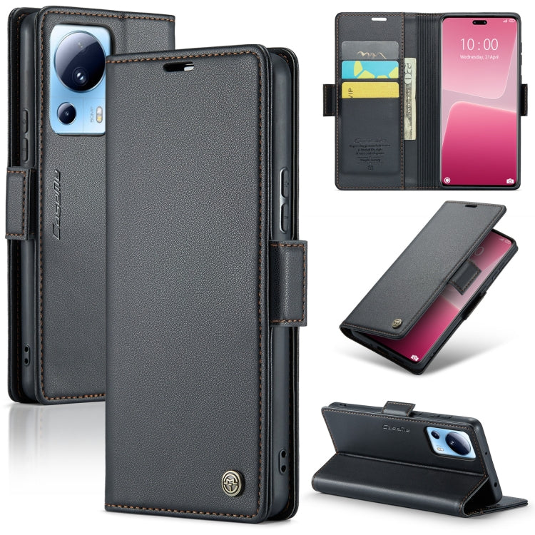 Custodia portafoglio in pelle con fibbia per Xiaomi Poco X5 Pro