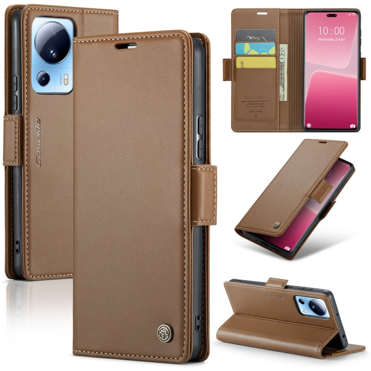 Custodia portafoglio in pelle con fibbia per Xiaomi Poco X5 Pro