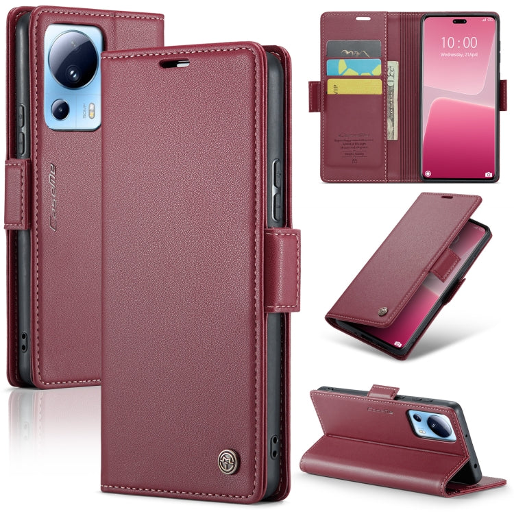 Custodia portafoglio in pelle con fibbia per Xiaomi Poco X5 Pro