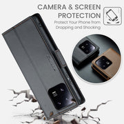 Custodia per telefono in pelle antifurto RFID CaseMe 023 con fibbia a farfalla, For Xiaomi 13 Pro, For Xiaomi 13, For Xiaomi 12T /12T Pro/Redmi K50 Ultra, For Xiaomi 12 / 12X / 12S