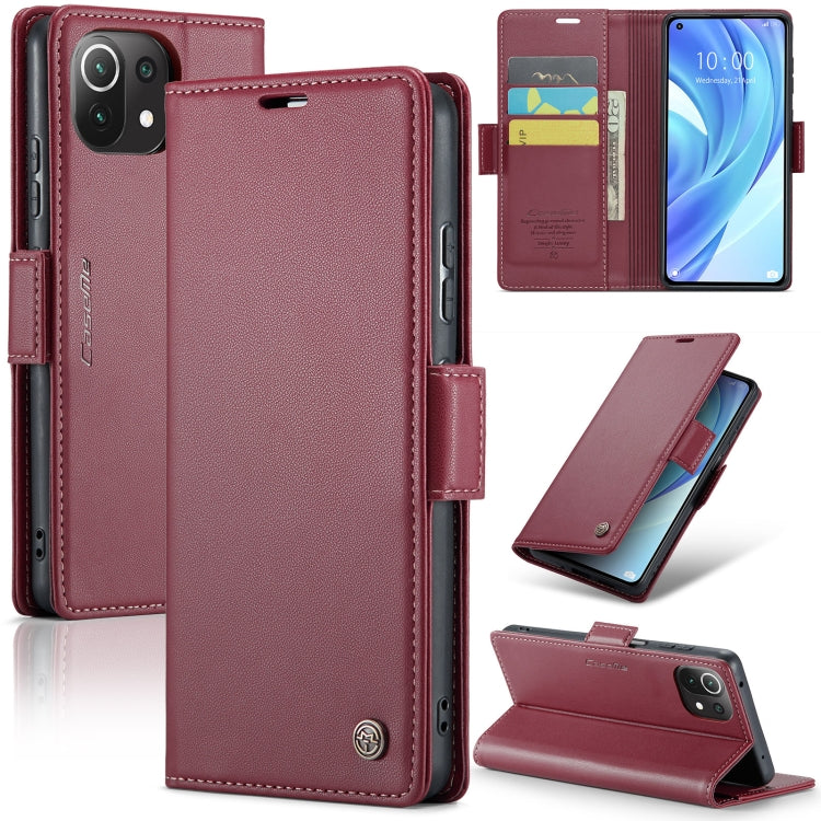 Custodia portafoglio in pelle con fibbia per Xiaomi Redmi Note 11