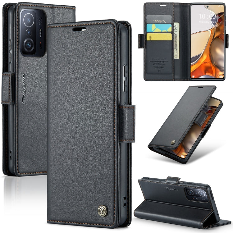 Custodia portafoglio in pelle con fibbia per Xiaomi Redmi Note 11