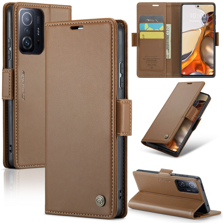 Custodia portafoglio in pelle con fibbia per Xiaomi Redmi Note 11