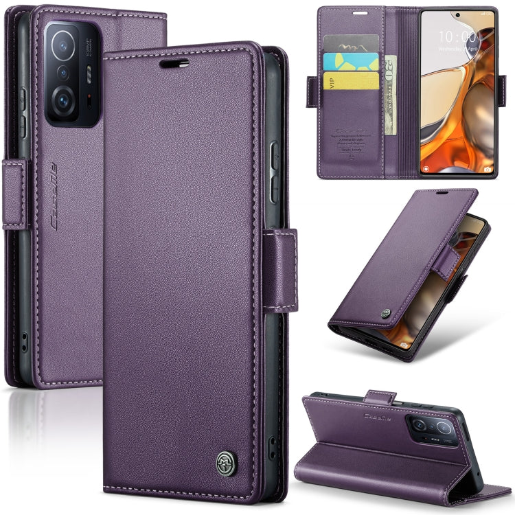 Custodia portafoglio in pelle con fibbia per Xiaomi Redmi Note 11