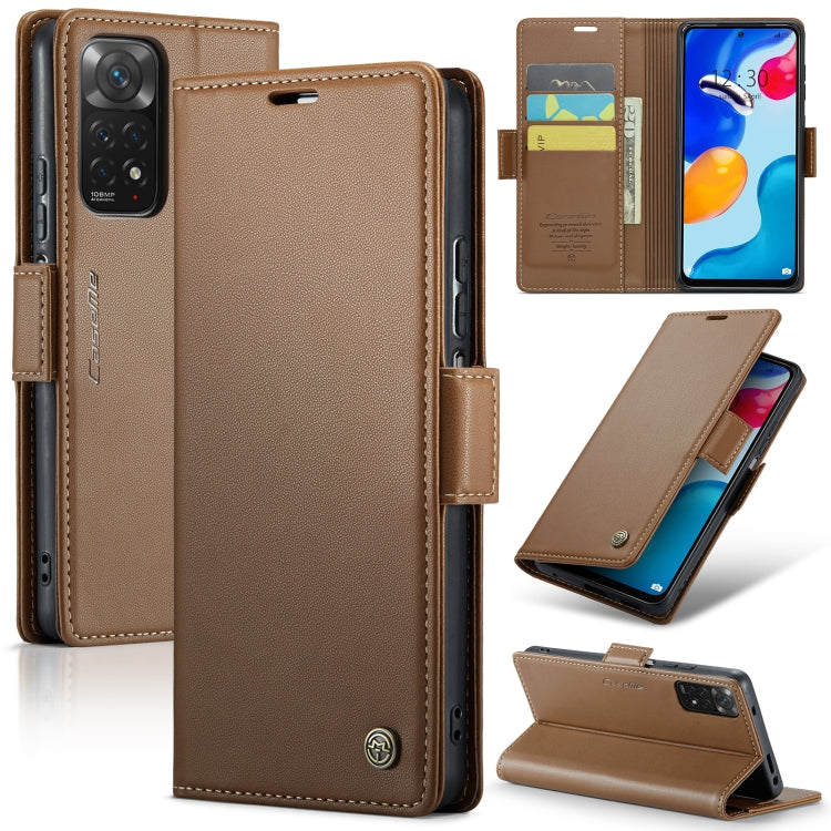 Custodia portafoglio in pelle con fibbia per Xiaomi Redmi Note 11