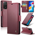 Custodia portafoglio in pelle con fibbia per Xiaomi Redmi Note 11