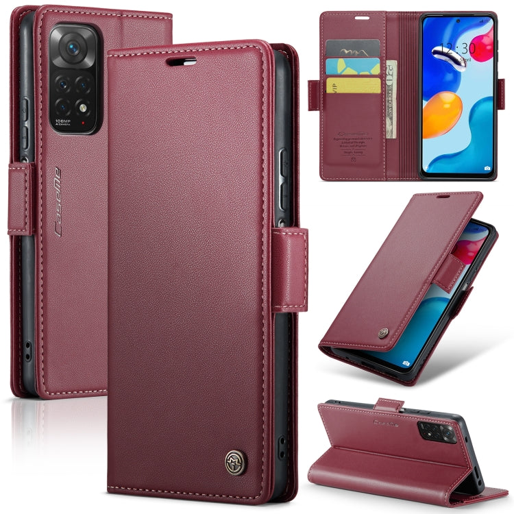 Custodia portafoglio in pelle con fibbia per Xiaomi Redmi Note 11