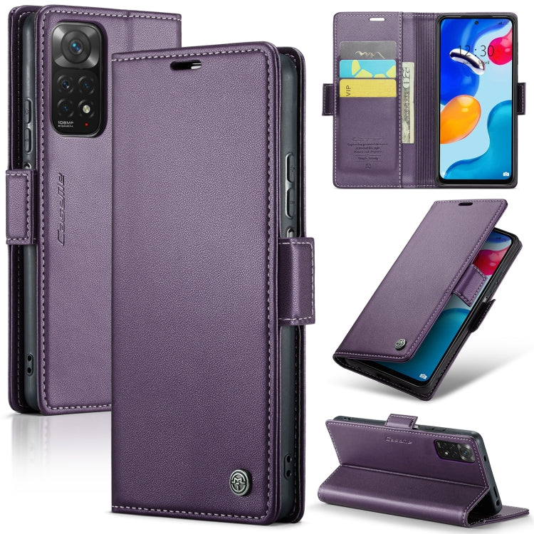Custodia portafoglio in pelle con fibbia per Xiaomi Redmi Note 11