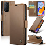 Custodia portafoglio in pelle con fibbia per Xiaomi Redmi Note 11