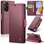 Custodia portafoglio in pelle con fibbia per Xiaomi Redmi Note 11