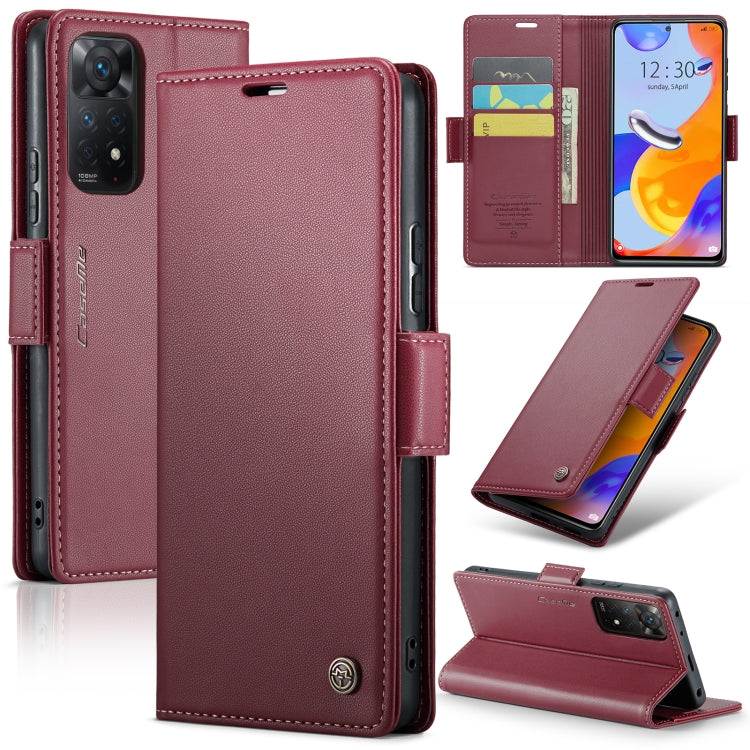 Custodia portafoglio in pelle con fibbia per Xiaomi Redmi Note 11