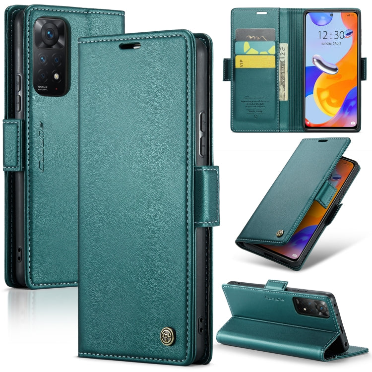Custodia portafoglio in pelle con fibbia per Xiaomi Redmi Note 11