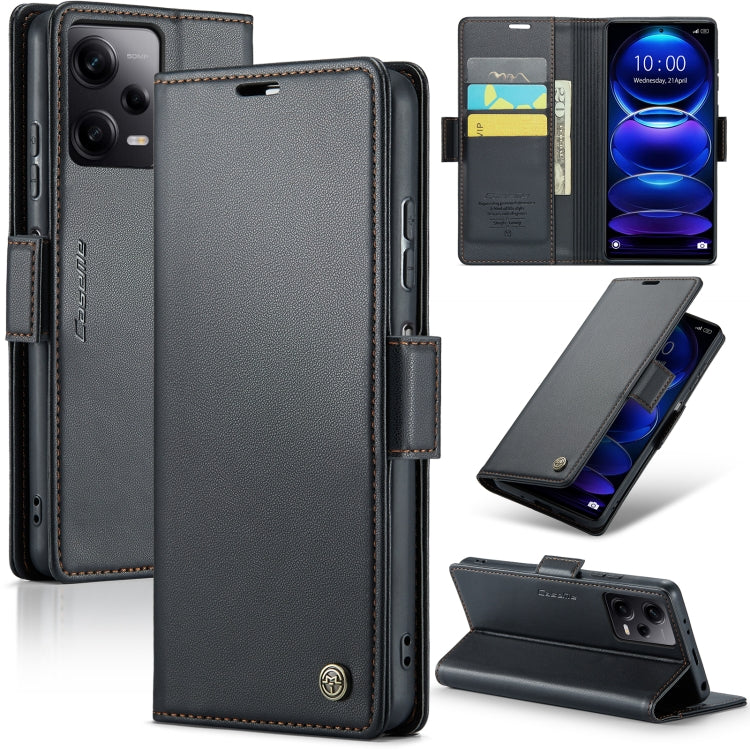 Custodia per telefono in pelle antifurto RFID CaseMe 023 con fibbia a farfalla, For Xiaomi Poco X5 Pro 5G, For Xiaomi Poco X5 5G, For Xiaomi Redmi 11A/12C, For Xiaomi 13 Lite