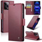 Custodia per telefono in pelle antifurto RFID CaseMe 023 con fibbia a farfalla, For Xiaomi Poco X5 Pro 5G, For Xiaomi Poco X5 5G, For Xiaomi Redmi 11A/12C, For Xiaomi 13 Lite