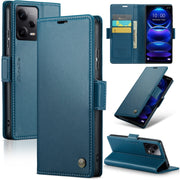 Custodia per telefono in pelle antifurto RFID CaseMe 023 con fibbia a farfalla, For Xiaomi Poco X5 Pro 5G, For Xiaomi Poco X5 5G, For Xiaomi Redmi 11A/12C, For Xiaomi 13 Lite