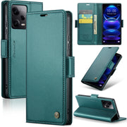 Custodia per telefono in pelle antifurto RFID CaseMe 023 con fibbia a farfalla, For Xiaomi Poco X5 Pro 5G, For Xiaomi Poco X5 5G, For Xiaomi Redmi 11A/12C, For Xiaomi 13 Lite