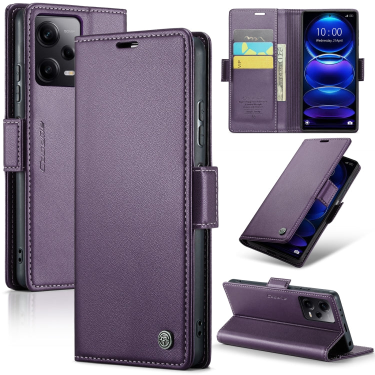 Custodia portafoglio in pelle con fibbia per Xiaomi Poco X5 Pro