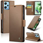 Custodia portafoglio in pelle con fibbia per Xiaomi Poco X5 Pro