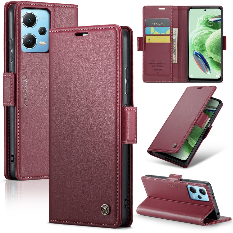 Custodia portafoglio in pelle con fibbia per Xiaomi Poco X5 Pro