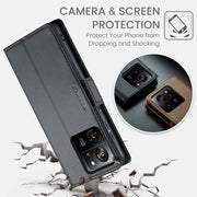 Custodia per telefono in pelle antifurto RFID CaseMe 023 con fibbia a farfalla, For Xiaomi 13T/13T Pro, For Xiaomi Poco F5 5G/Redmi Note 12 Turbo 5G, For Xiaomi Redmi Note 12 4G Global, For Xiaomi Redmi Note 12 Pro+ 5G Global