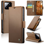 Custodia portafoglio in pelle con fibbia per Xiaomi 14 Pro