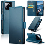 Custodia portafoglio in pelle con fibbia per Xiaomi 14 Pro