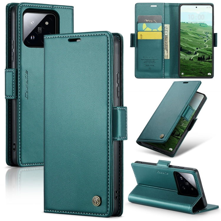 Custodia portafoglio in pelle con fibbia per Xiaomi 14 Pro
