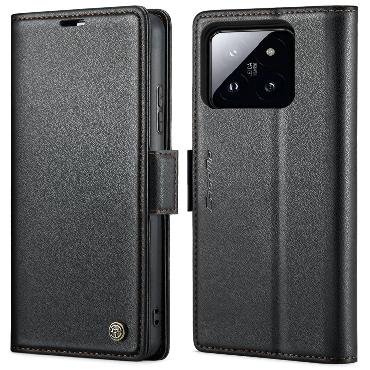 Custodia portafoglio in pelle con fibbia per Xiaomi 14 Pro