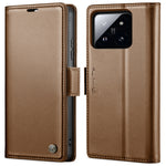 Custodia portafoglio in pelle con fibbia per Xiaomi 14 Pro