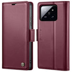 Custodia portafoglio in pelle con fibbia per Xiaomi 14 Pro