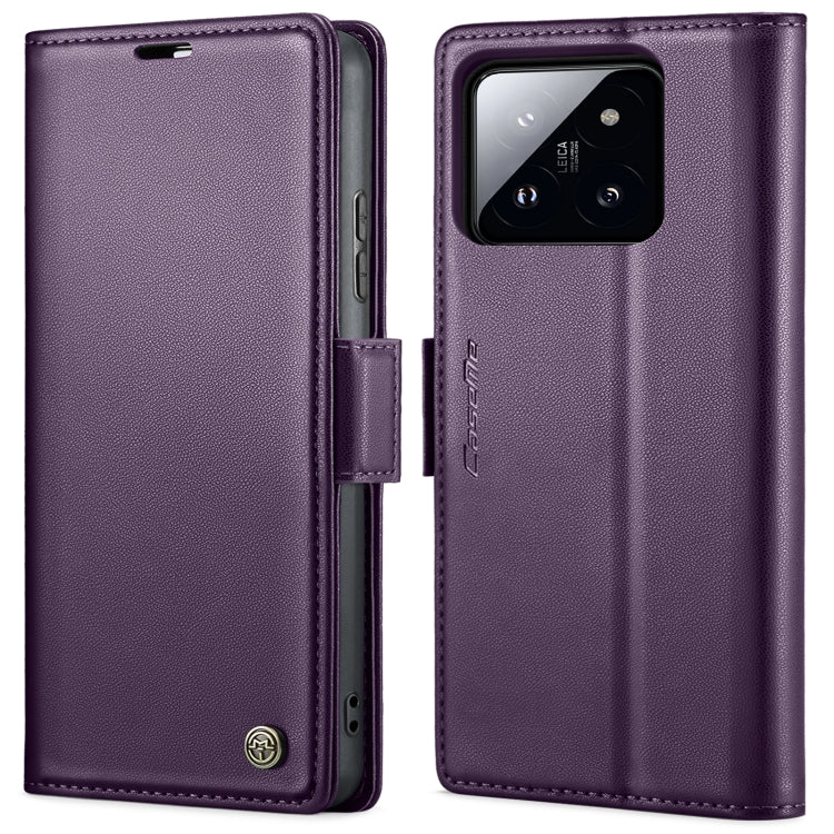 Custodia portafoglio in pelle con fibbia per Xiaomi 14 Pro