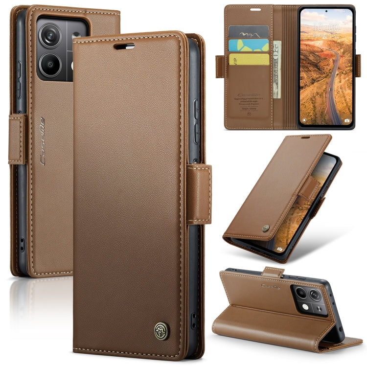 Custodia portafoglio in pelle con RFID per Xiaomi Redmi Note 13