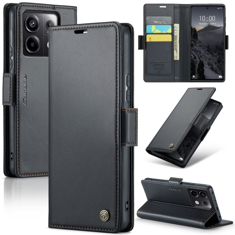 Custodia portafoglio in pelle con RFID per Xiaomi Redmi Note 13