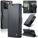 Custodia portafoglio in pelle con fibbia per Xiaomi 14 Pro