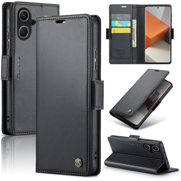 Custodia portafoglio in pelle con RFID per Xiaomi Redmi Note 13